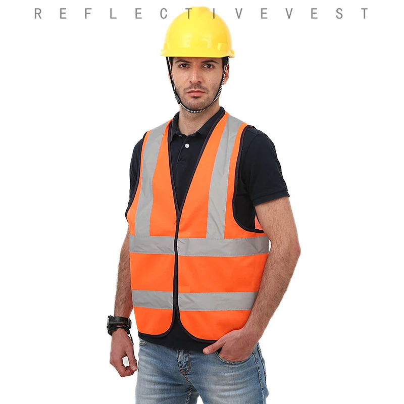 Unisex High visibility reflective safety vest work multi pockets wear waistcoat men | Безопасность и защита