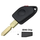 Сменный Чехол для ключа OkeyTech, 1 кнопка, неразрезанное лезвие с чипом ID46 для Peugeot 406