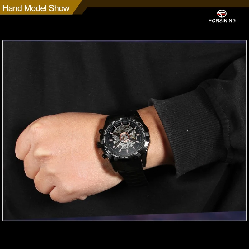 Бренд Winner мужские часы модный скелет автоматический браслет из нержавеющей