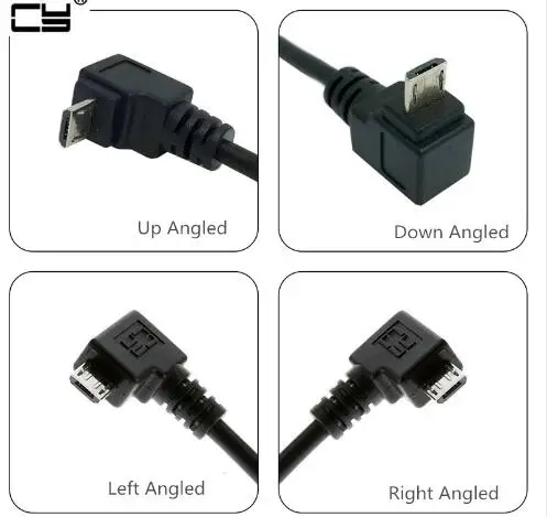 Кабель для зарядки и передачи данных со штекером Micro USB (штекер) под углом 90