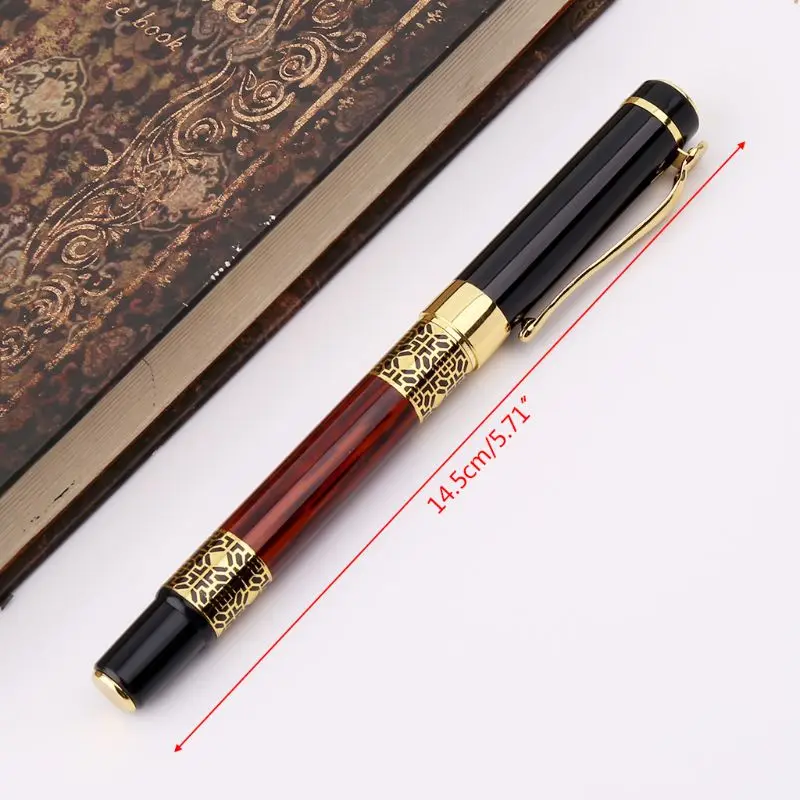 

Luxury Metal Ballpoint Pen Imitation Wood Emboss Pattern Rollerball Pen Office School Stationery