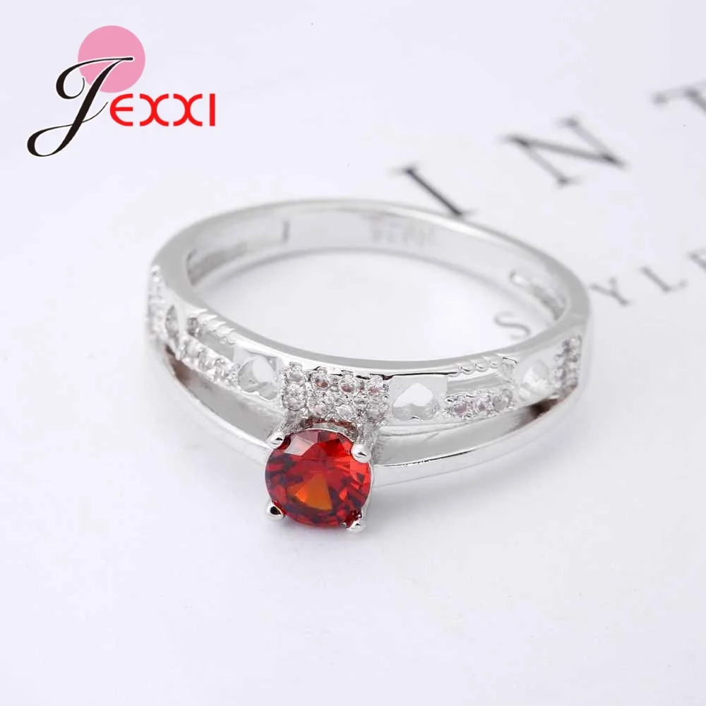 Очаровательное 925 пробы серебро для модных женщин сердце узор Красный Австрия