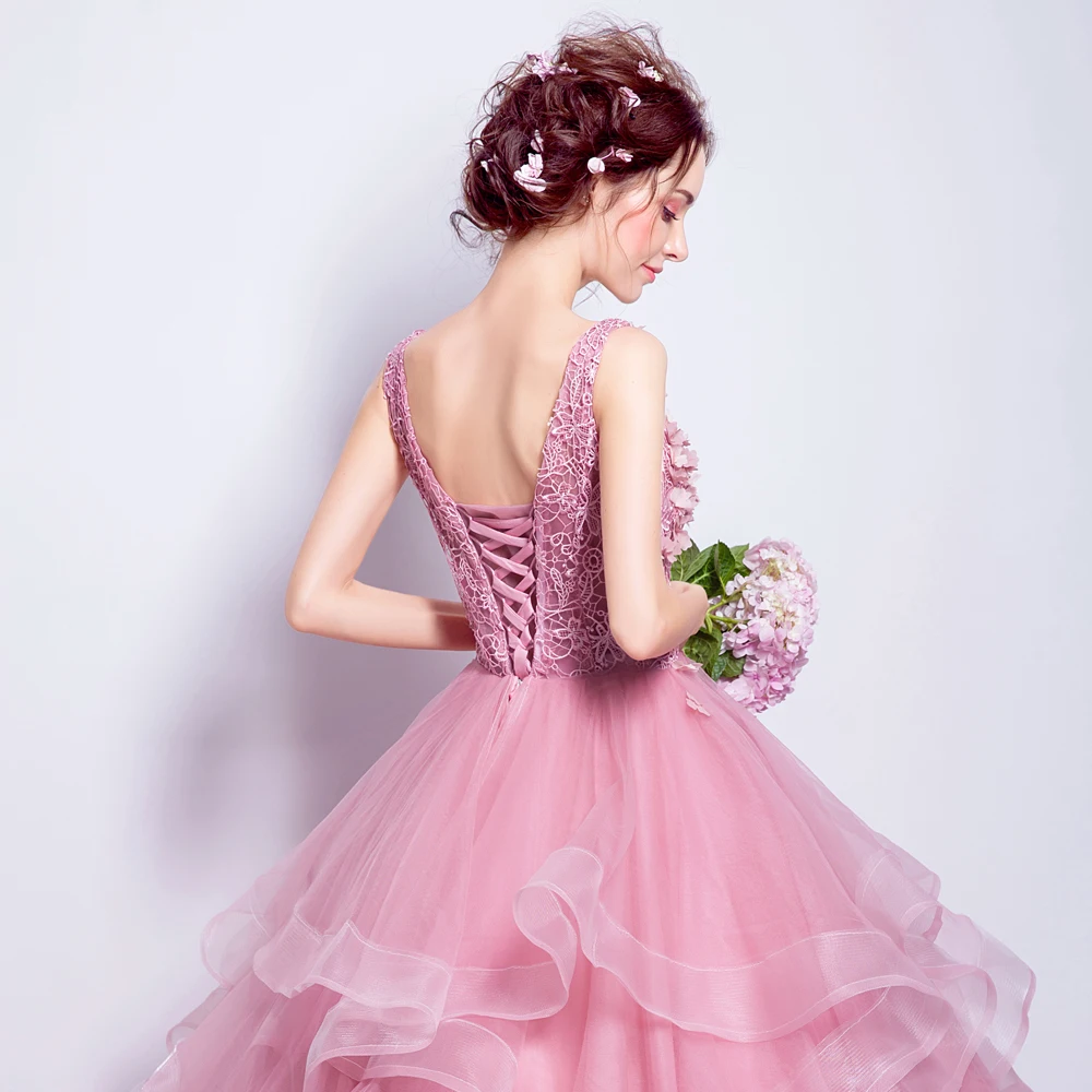 Ангел Свадебное Платье Брак Вечернее Невесты Пром Vestido Де Noiva 2017 Цветы pink7201 |