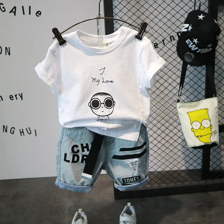 Розничная продажа детская одежда костюм с футболкой короткими рукавами лето 2019