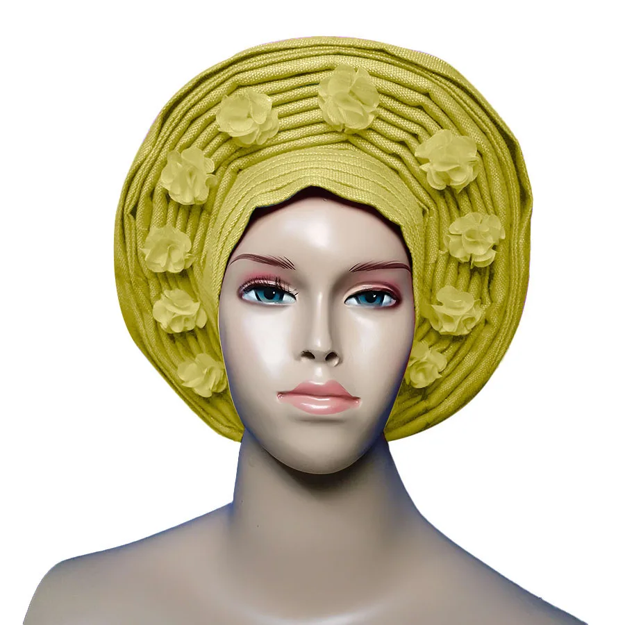 ASO OKE gele с бусинами тюрбан в африканском стиле в авто gele