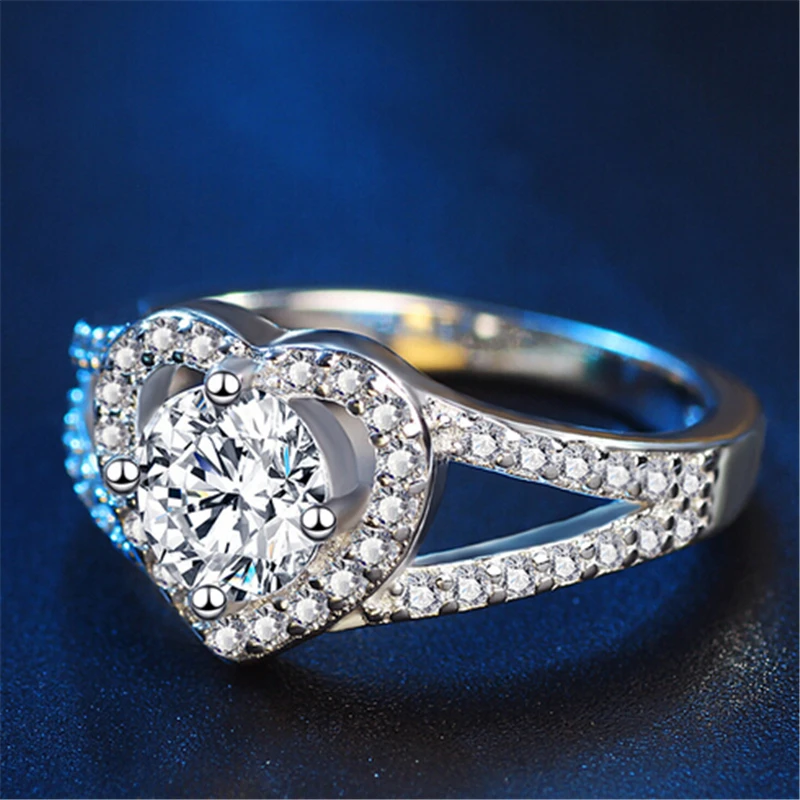 ZOSHI роскошный бренд модный серебряный цвет свадебный набор кольцо для женщин с