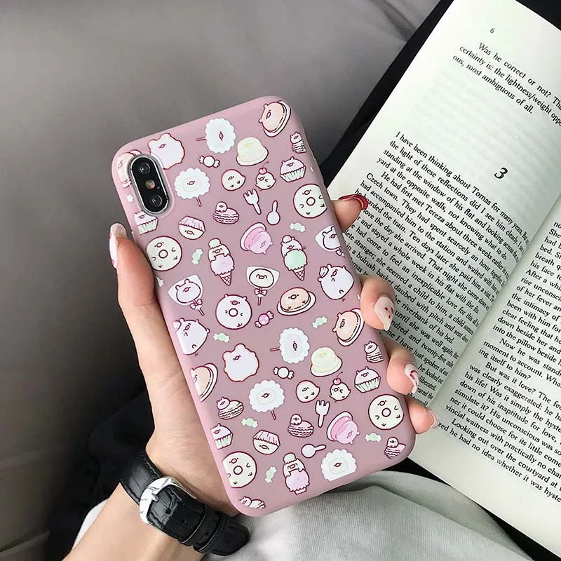 Cartoon Cute Ice Cream Powder Pig Phone Case For iPhone X XR XS Max 6 6S Plus Soft Back Cover 7 8 Cases Capa |