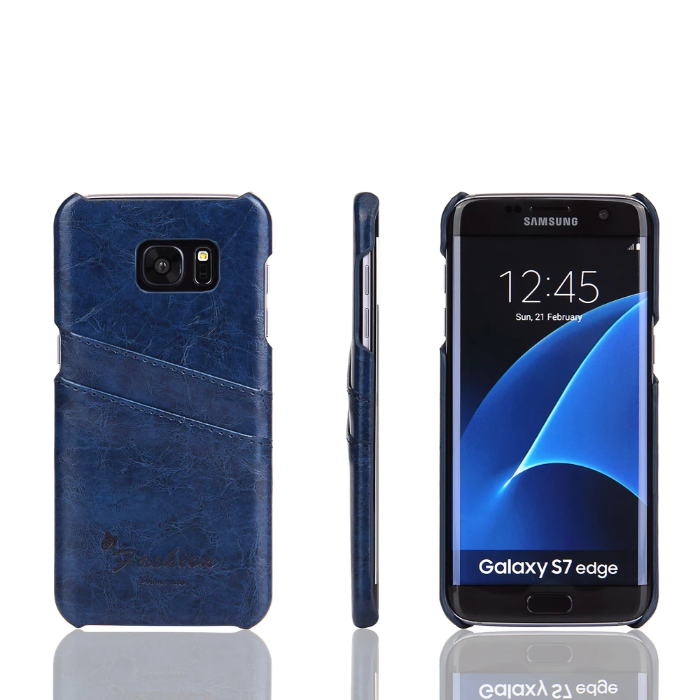 Anyrow Luxury Card Holder Leather Case For Samsung Galaxy S7 Edge Cover Wallet Oil Touch Shell On Phone Cases Bag Coquille Kabuk |