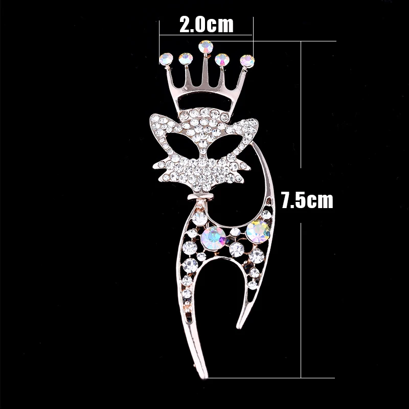TDQUEEN Корона кошка Стразы Броши для женщин безопасный воротник шарф булавки ювелирные изделия Рождественский подарок золотой серебряный красивый брошь