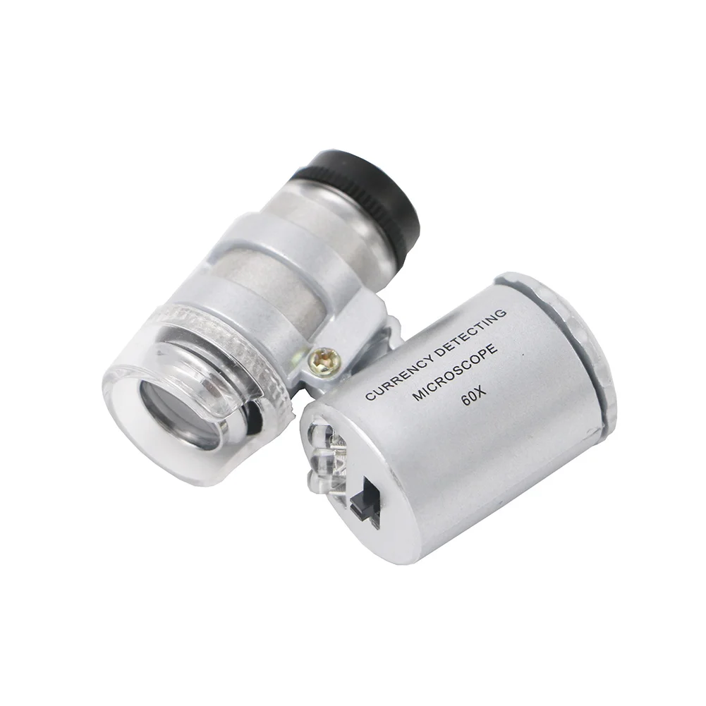 Мини 60X Валюта Обнаружение Микроскоп лупа с света 60 раз светодиодные