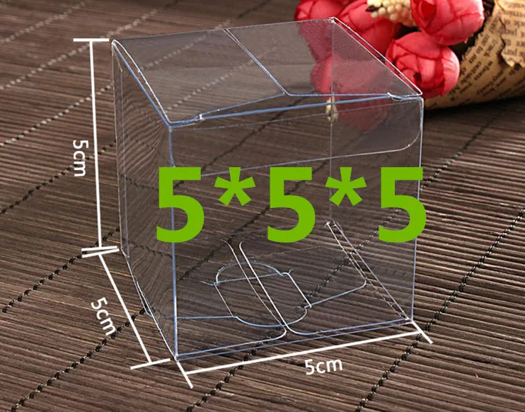 Прозрачные водонепроницаемые прозрачные коробки из ПВХ 100 шт. 5*5*5 см маленькая