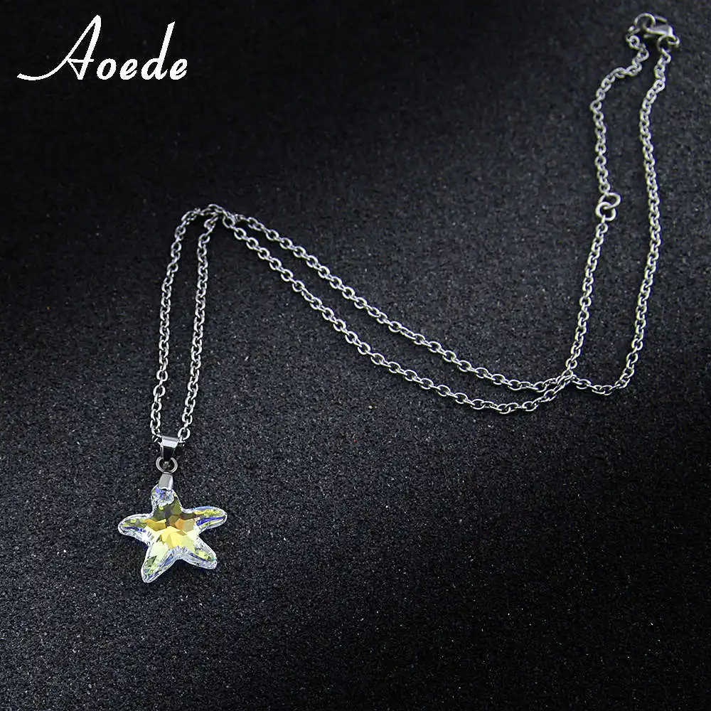 Морская звезда австрийского хрусталя Ожерелья и подвески Для женщин