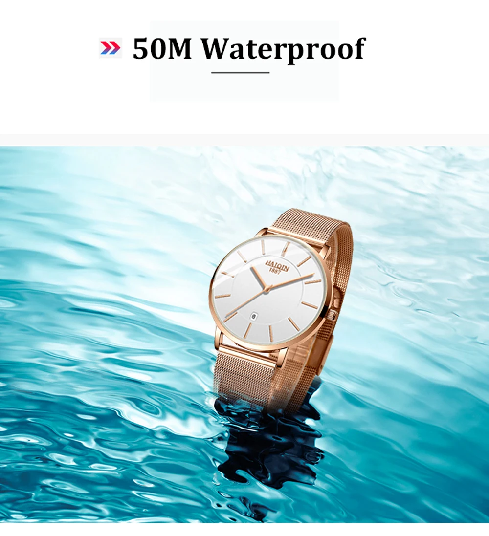 HAIQIN женские часы от ведущего бренда, роскошные часы Reloj de dama, женские наручные часы, женские часы из нержавеющей стали с золотой сеткой, Relogio Feminino, новинка