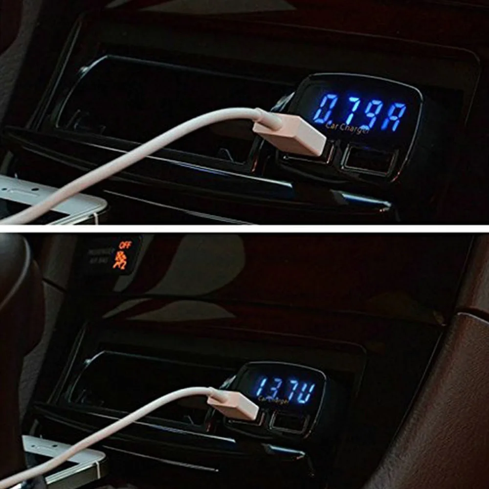 4в1 3.1A USB выход двойной Автомобильное зарядное устройство Мини температуры