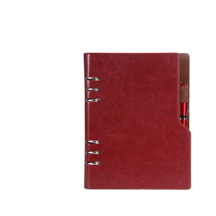 wine red Записная книжка A5 B5, кожаный блокнот, ежедневник на год,, спиральный ежедневник, личный дневник, органайзер, карманный органайзер для канцелярских принадлежностей - Цвет: wine red