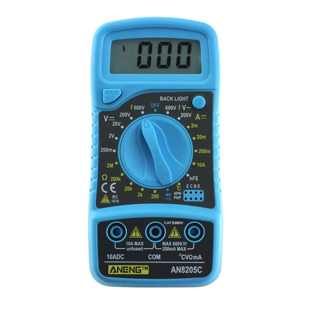 Профессиональный цифровой мультиметр AN8205C ЖК дисплей AC/DC термометрия амперметр