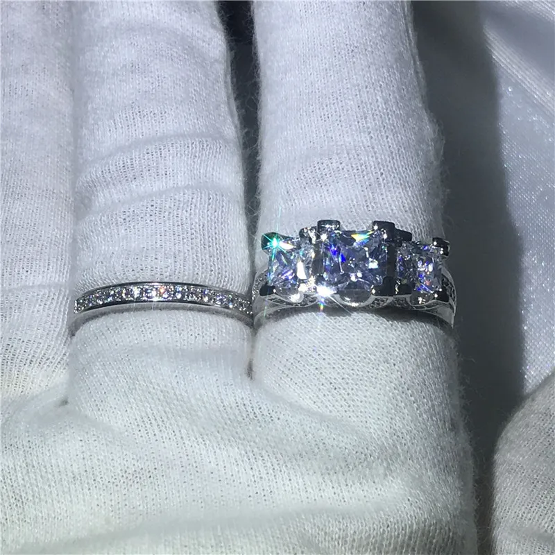 Модные ювелирные изделия из жемчуга для женщин обручальное кольцо 6ct Cz камнях