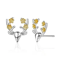 new trendy cute elk deer animal 925 sterling silver ladiesstud earrings jewelry for women wholesale anti allergy drop shipping