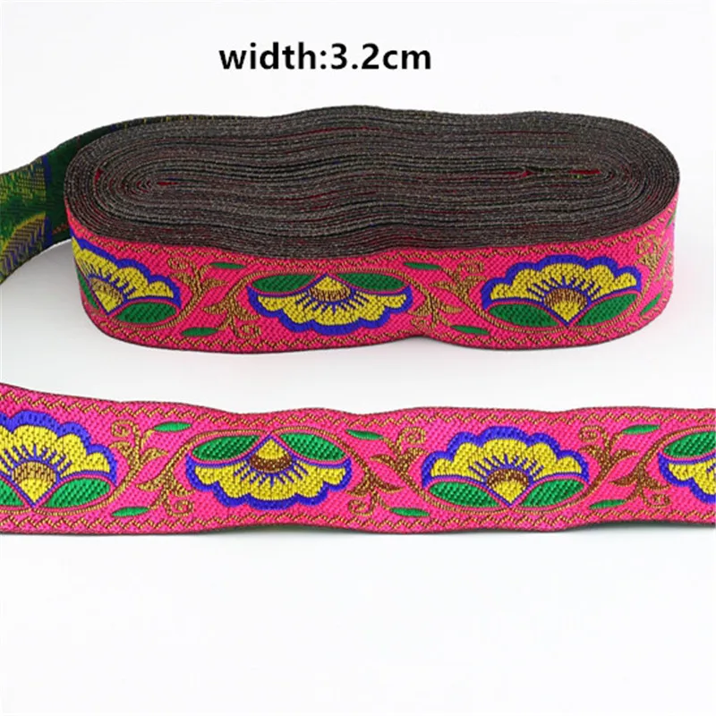 6-7M Colorful Ethnic Style Flower Ribbon Lace Hand-embroidered Curtain Home Textile Clothing Decorative DIY Accessories | Дом и сад
