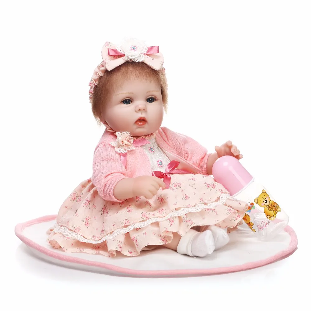 40 см силиконовая кукла для новорожденных детские игрушки девочек Bebes De Silicona 16