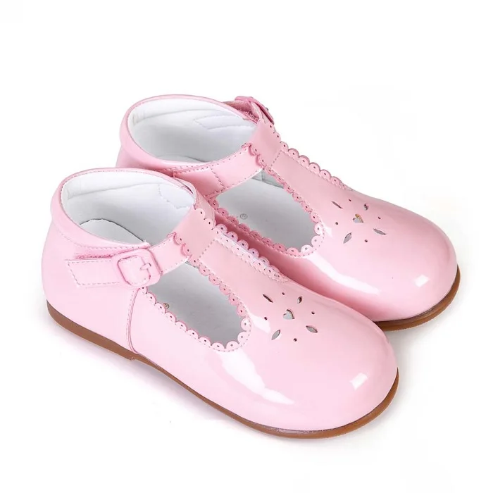 Pink Girls Shoes Pettigirl/Новинка года; обувь для маленьких девочек; 3 цвета; обувь из микрофибры и кожи с перфорацией; детская обувь ручной работы; американские размеры(без обувной коробки - Цвет: Pink Girls Shoes