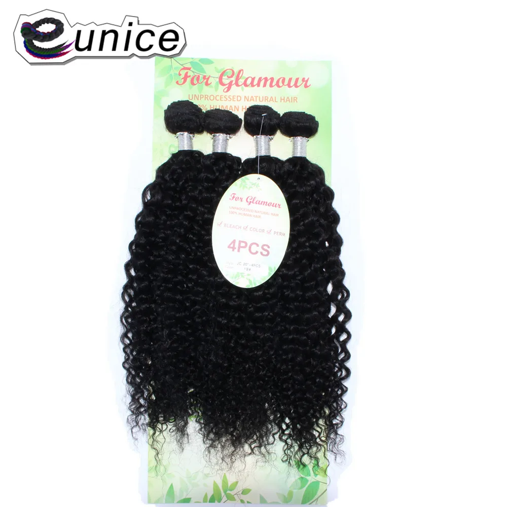 Eunice афро кудрявые пучки синтетического плетения волосы ткачество 4 шт./упак. 14-22