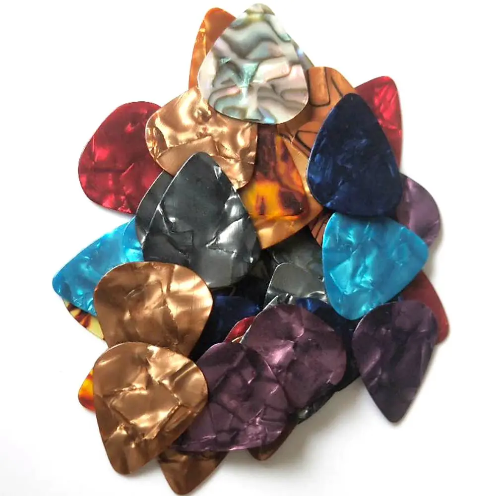 50 и 100 шт. Новые акустические медиаторы s Plectrum Celluloid аксессуары для электрической гитары 0 46 мм 71 81 96 мм|Детали