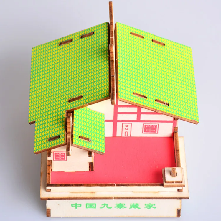DIY Модель игрушки 3D Деревянный пазл Jiuzhai китайские деревянные наборы
