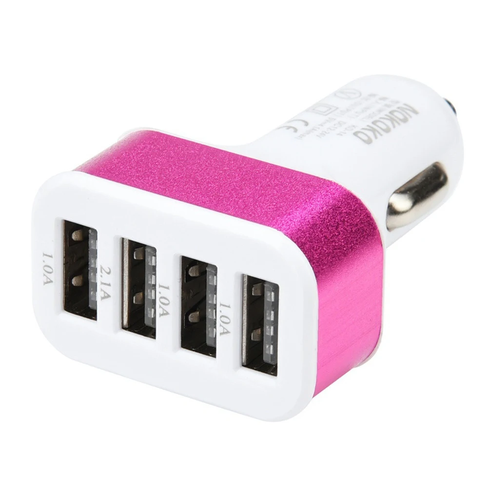 2.6A автомобильный адаптер USB Зарядное устройство зарядки металлическая розетка 4 Порты и разъёмы USB Зарядное устройство для iPhone 6 S 6 plus SE для samsung S6 S5 S4 мобильного телефона