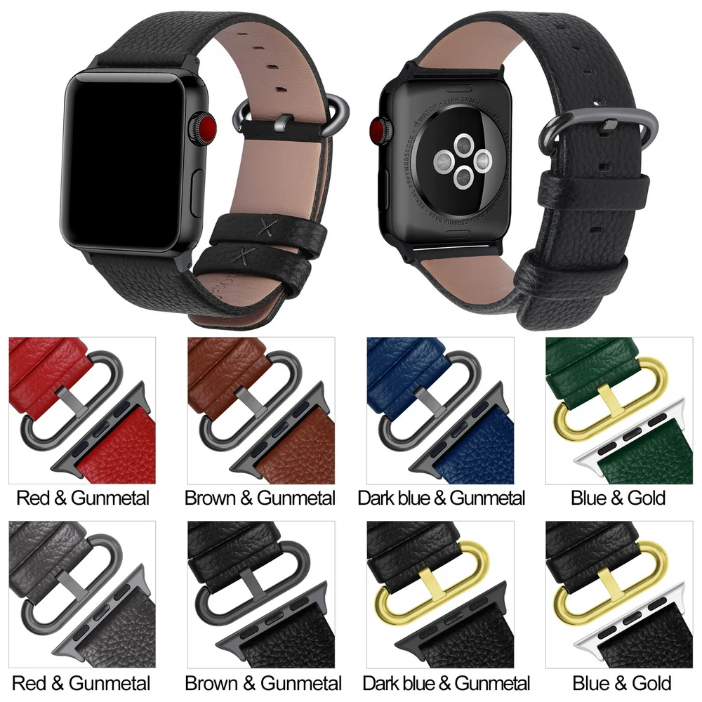 Ремешок из натуральной кожи для Apple Watch Band 44 мм 40 мм 42 мм 38 мм iWatch Watch для Apple Watch Band ремешок для часов Series5/4/3/2/1