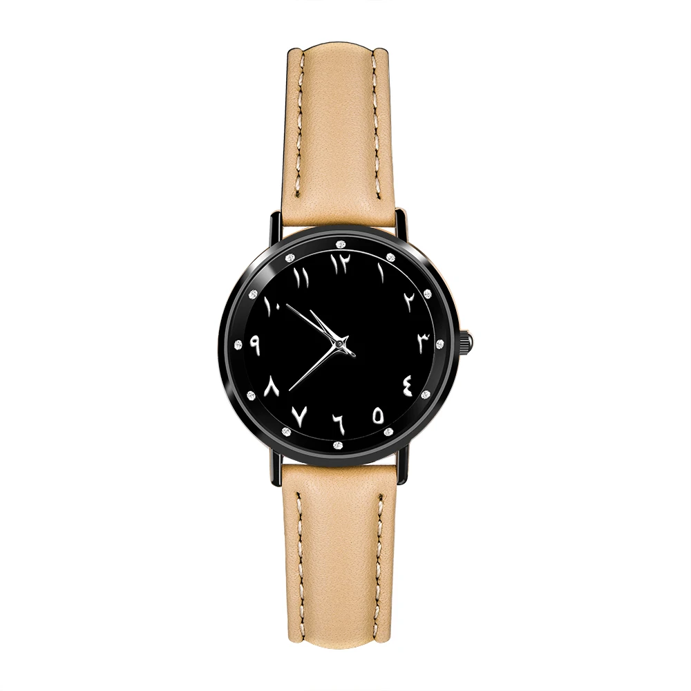 Часы женские Reloj Hombre Numeros arabe. Ремешок для часов из натуральной кожи. Японские