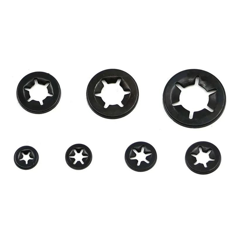Star Push-On Retaining Locking Washer Clip Lock Clamp push Bolt nut Kit Starlock Washer Assortment For Metric Round Shaft