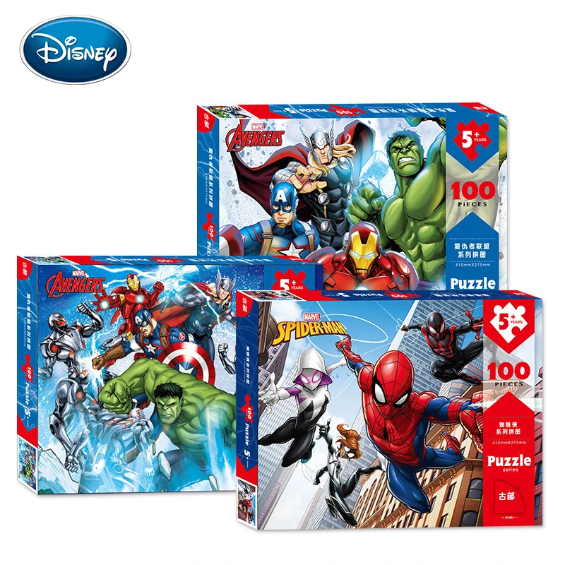 Disney 100 шт. детские игрушки бумажный пазл с героями Мстителями зеленый гигант