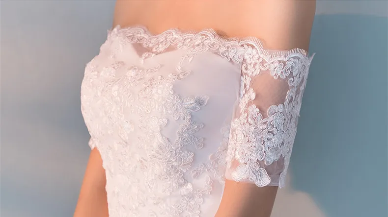 Robes De Mariage новое белое свадебное платье длиной до лодыжки, сексуальное платье с вырезом лодочкой и коротким рукавом, простое кружевное платье с вышивкой, свадебные вечерние платья