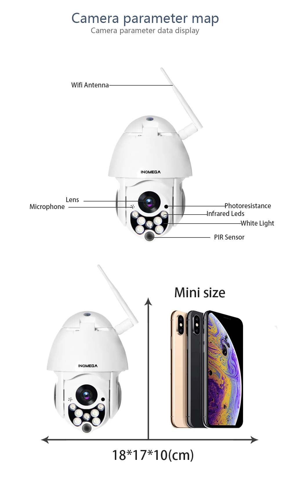 INQMEGA 1080P PTZ IP камера с автоматическим отслеживанием Скорости Купольная Wi-Fi беспроводная CCTV камера наружного видеонаблюдения Водонепроницаемая камера