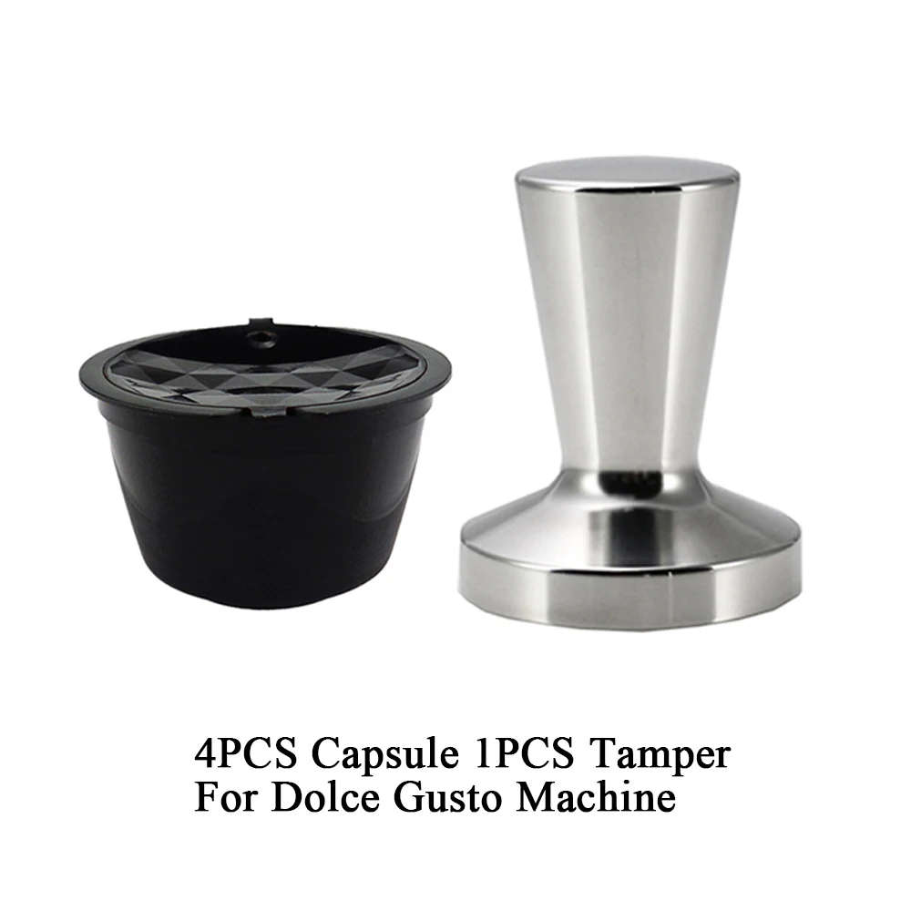 4 накладки 1 вскрытия многоразового combinacapsule Кофе капсула Nescafe Dolce Gusto многоразового пользования Перезаряжаемые капсула с трамбовки Применение 150 раз