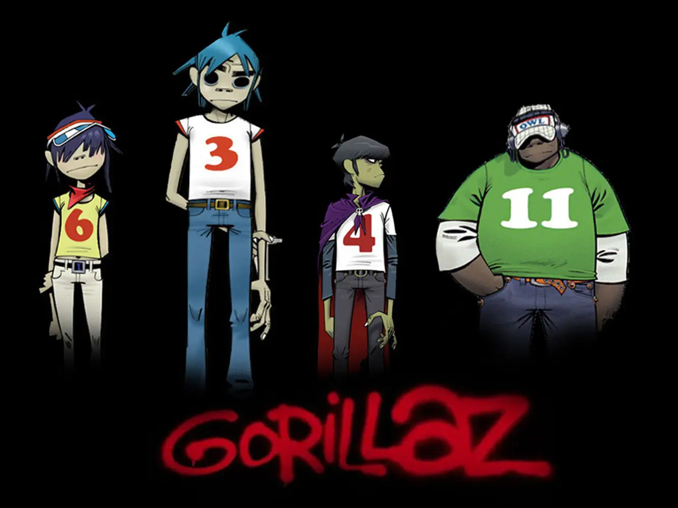126 год Постер Gorillaz с виртуальной Группой на английском языке деймоном альамбаром