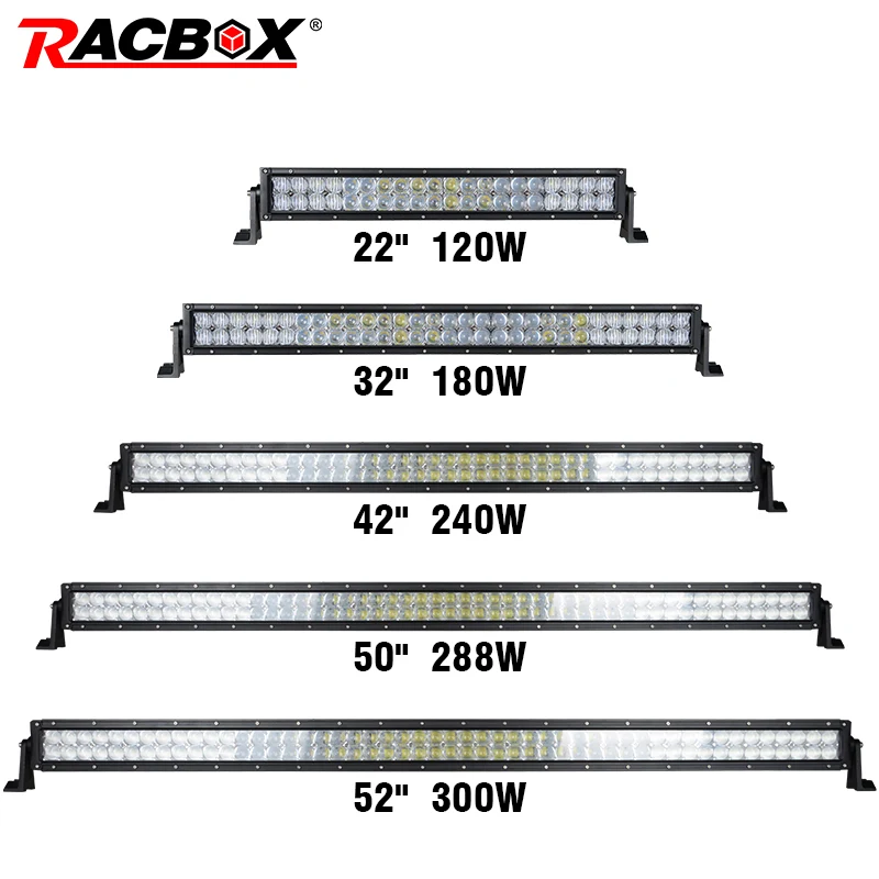 RACBOX 5D прямой 22 32 42 50 52 дюймов 200 Вт 300 400 480 500 Светодиодный светильник бар двухрядный
