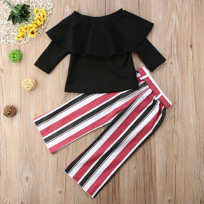 Новая модная блузка с длинными рукавами и открытыми плечами для маленьких