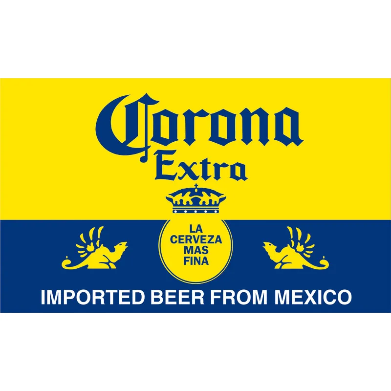 Пиво corona флаг (90x150 см) 100d полиэстер высокого качества пользовательский желтый