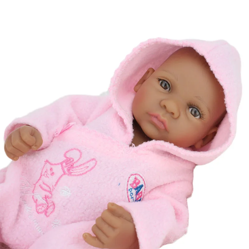 10 дюймов 25 см силиконовые куклы Reborn Baby, живые реалистичные Мини настоящие куклы, реалистичные черные африканские дети Reborn, детские игрушки, подарок