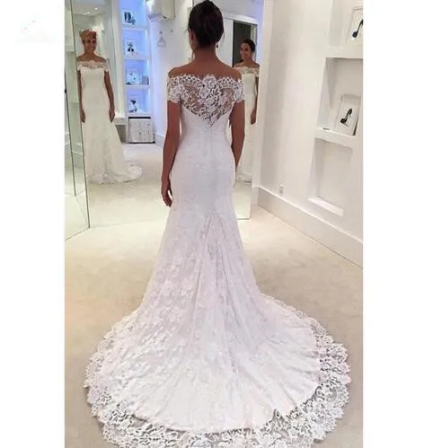 

Sexy Long Sleeve Lace Wedding Dresses Mermaid Off Shoulder Plus Size Turkey Weding gowns Weeding Dresses Bridal Bride Gowns