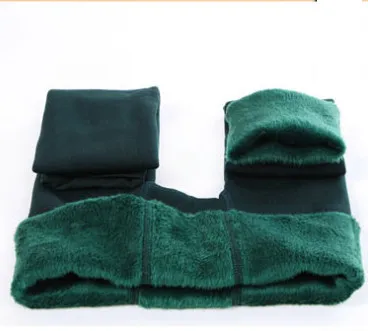 Deep Green Высококачественные бархатные леггинсы, зимние, размера плюс, флисовые, высокие, тянущиеся, одноцветные, хорошо тянущиеся, женские брюки ouc242 Aidayou - Цвет: Deep Green
