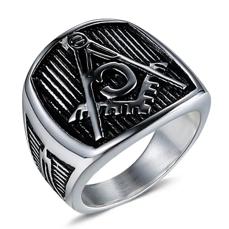 ZFVB 316L нержавеющая сталь Freemason Signet кольцо для мужчин s Серебряный цвет масонские