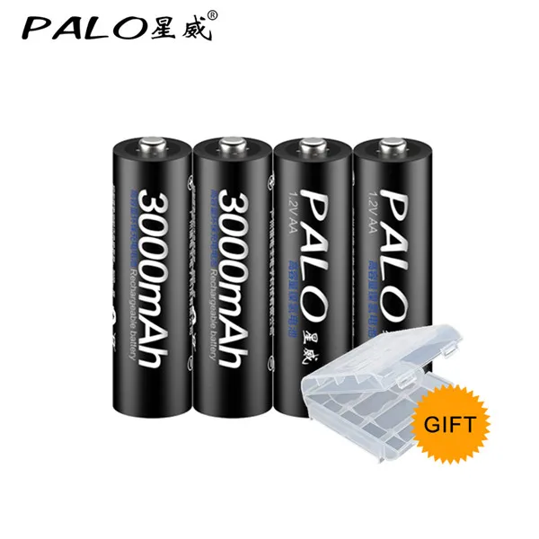 PALO PALO аккумулятор 3000mAh NiMH AA Аккумуляторы, высококачественные игрушки, камеры, фонари и батареи - Цвет: 4PCS