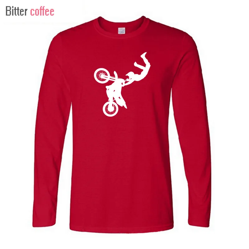 Футболка с принтом для мужчин на весну и зиму новинка длинный рукав Moto Vinile