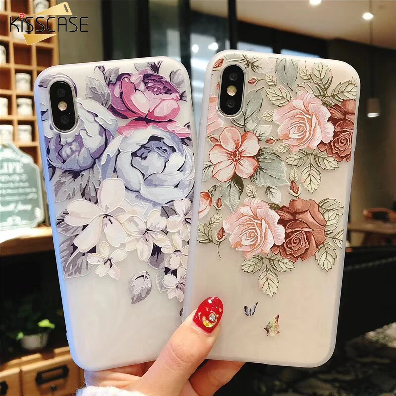 Kisscase цветочные чехлы для iPhone 7 Plus чехол красоты девчушки Мягкий силиконовый 6S