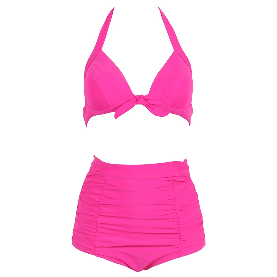 Женский купальник с пуш-ап KayVis однотонный бразильский купальник-бикини пляжная