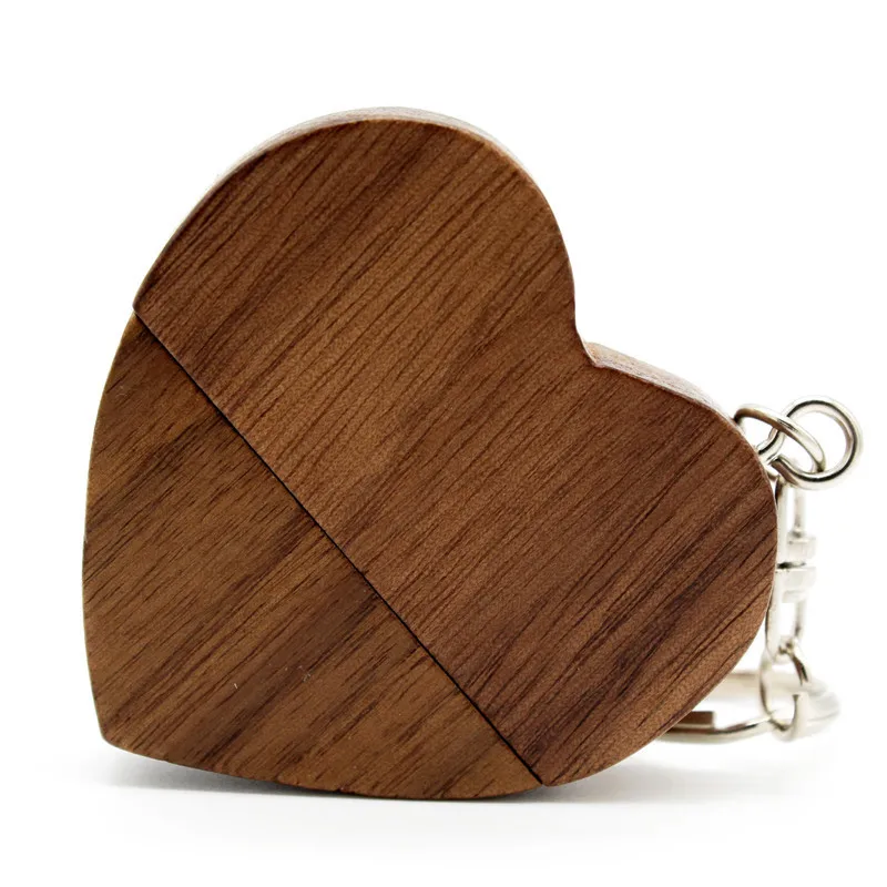 Walnut wood BiNFUL деревянное сердце Пользовательский логотип 64 ГБ Usb флэш-накопитель карта памяти, Флеш накопитель 8 ГБ 16 ГБ 32 ГБ логотип компании гравюра - Цвет: Walnut wood
