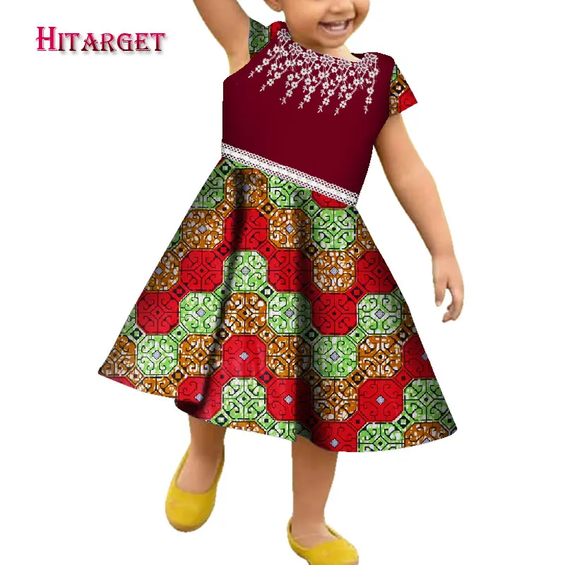 

2019 New African Women Clothing kids dashiki Traditional cotton Dresses Clothing Matching Africa Print Children Dresses WYT361